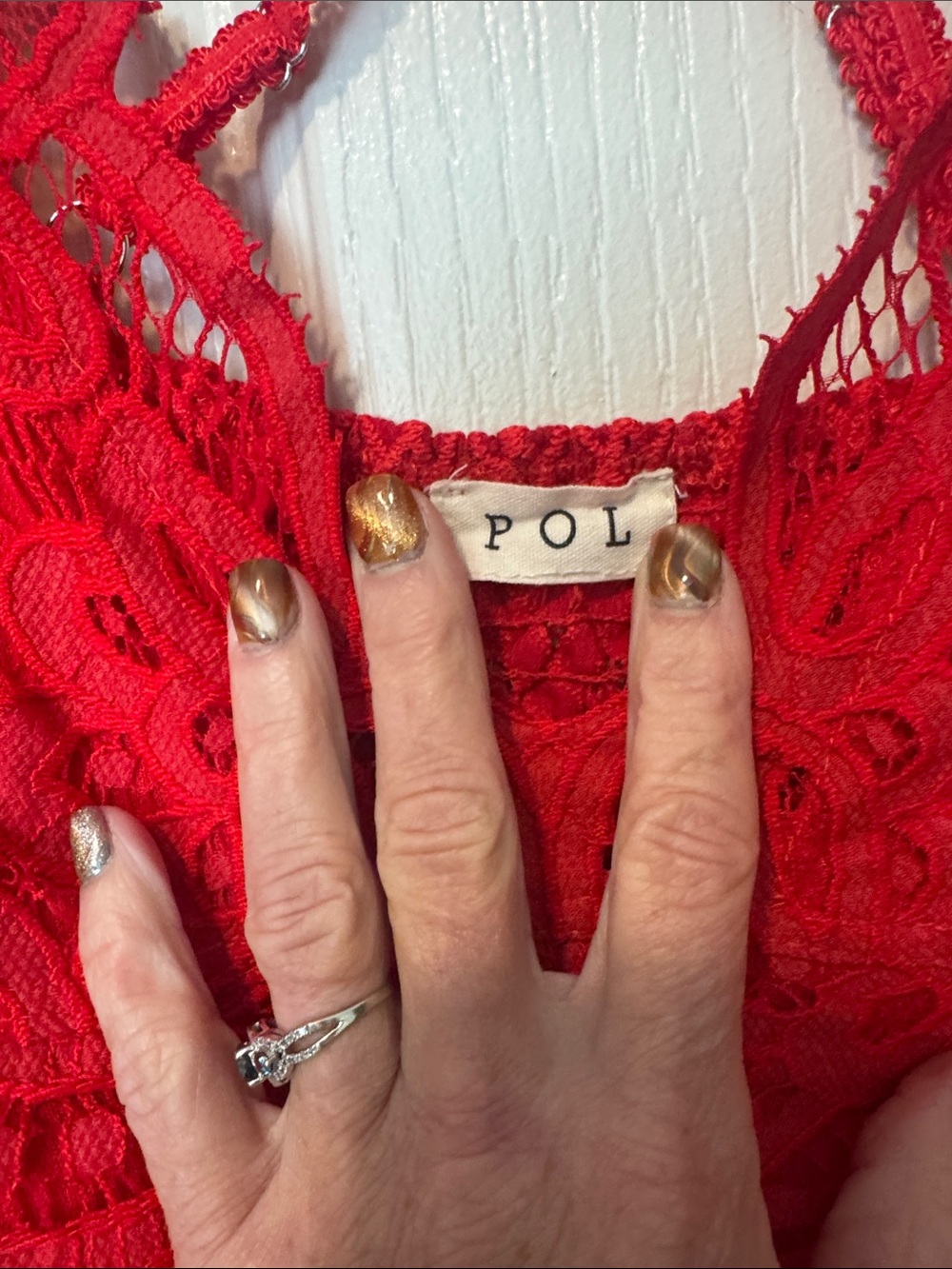 POL Red Lace Ruffle Camisole - Picture 3 of 3